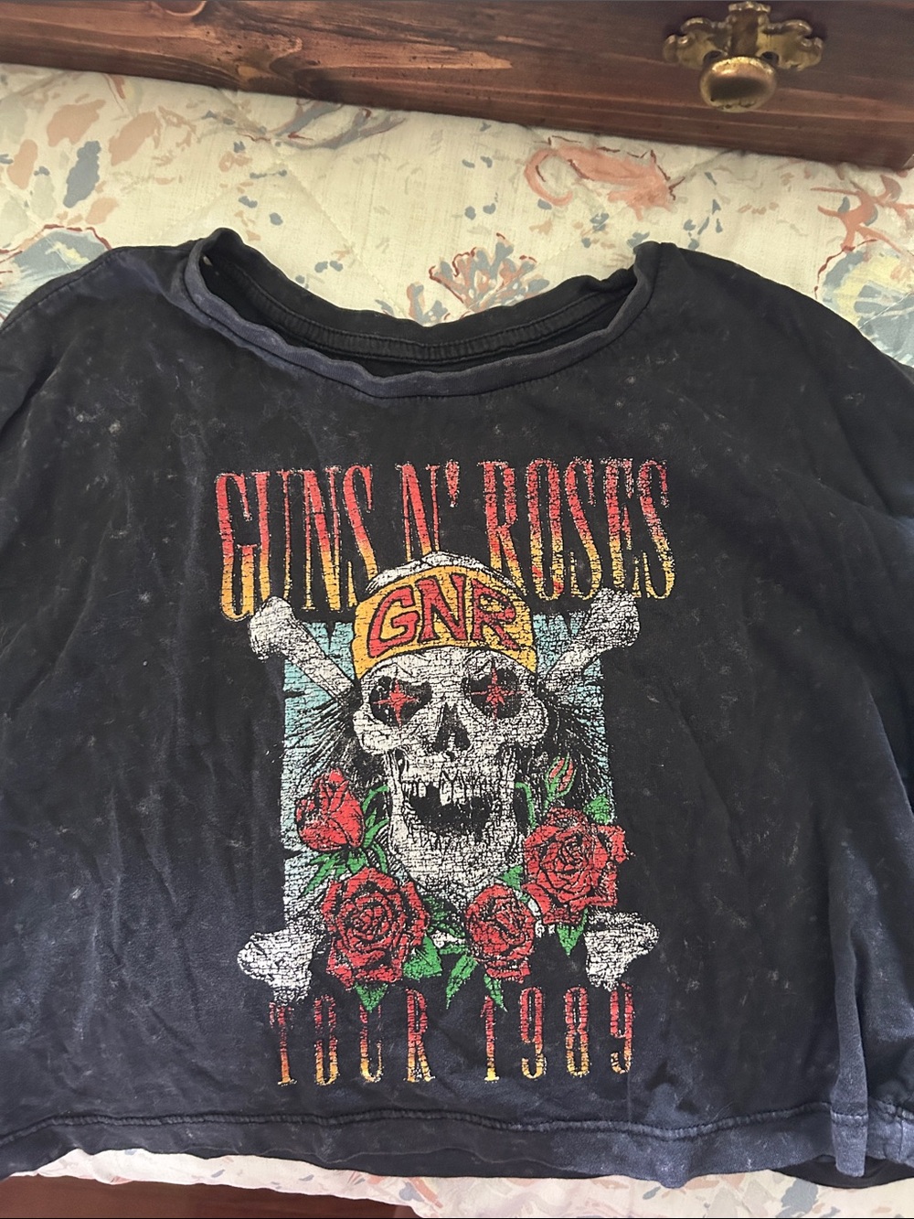 Guns N' Roses Black Graphic Crop Top